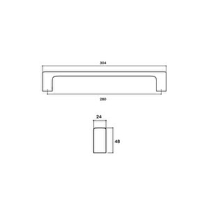 Siyah 28 Cm Çekme/sürgü Kol - Pph9585 0280 Al6