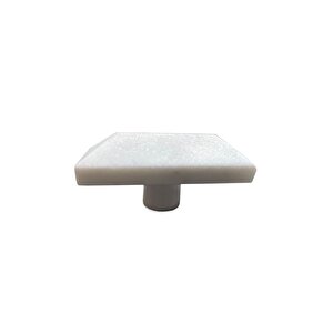 Çap 25mm X 50mm Beyaz Düğme Kulp / Doğal Taş