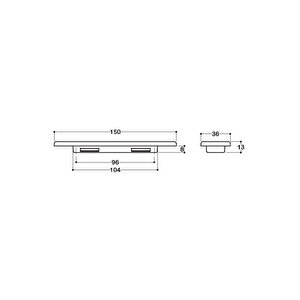 96 Mm Siyah Renkli Gömme Kulp - Ssy4340 0096 Al6