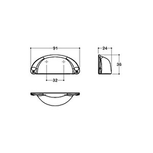 32 Mm Saten Rengi Tas Kulp - Ssy4525 0032 Nb