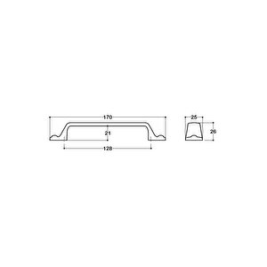 Siyah Renkli 128 Mm Klasik Kulp - Ssy4582 0128 Al6