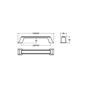 Antik Gümüş Rengi 128 Mm Klasik Kulp - Ssy4235 0128 Osm