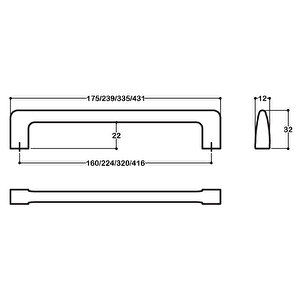 Altın Rengi 320 Mm Modern Kulp - Ssy6518 0320 Gl