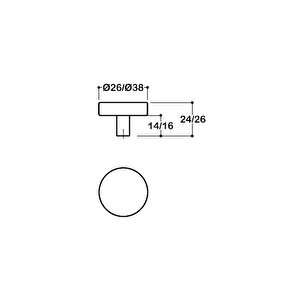 Mat Altın Renkli 38 Mm Tek Delikli Kulp - Ssy1910 0038 Bb