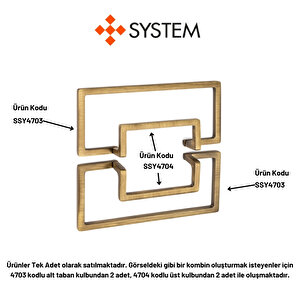 64 Mm Antik Rengi Modern Kulp Yarım Tek Adet - Ssy4704 0064 Abm