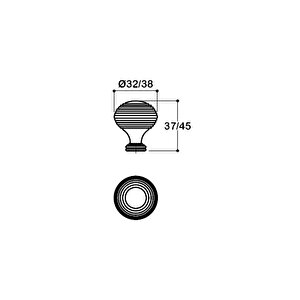 Antik Rengi 32 Mm Tek Delikli Kulp - Ssy1937 0032 Abm