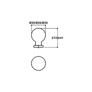 Tek Deli̇kli̇ Kulp 20 Mm - Anti̇k Renk - Ssy1465 0020 Abm