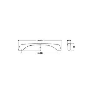 Füme Rengi 224 Mm Modern Kulp - Ssy4635 0224 Bbn