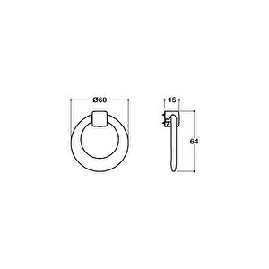 Altın Rengi 60 Mm Sallantılı Kulp - Ssy4625 0060 Gl-gl