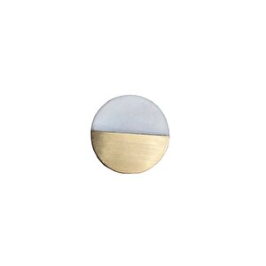 Çap 38mm Beyaz/mat Sarı Düğme Kulp / Doğal Taş