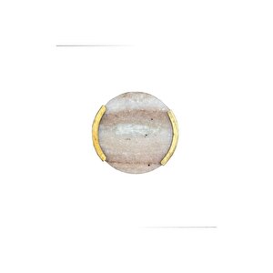 Çap 38mm Kum/mat Sarı Düğme Kulp / Doğal Taş