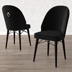Calvin Siyah Mermer Desen 80x132 Mdf Açılabilir Mutfak Masası Takımı 4 Adet Sandalye