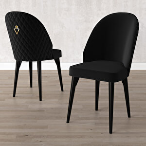 Milas Siyah Mermer Desen 80x132 Mdf Açılabilir Mutfak Masası Takımı 6 Adet Sandalye