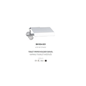 Pivot Toilet Paper Holder Swivel / Kapakli Tuvalet Kağitliği Krom Renk 161x137x63 Mm