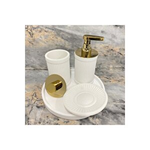 Reçi̇ne Tezgah Üstü Pamukluk Beyaz-gold