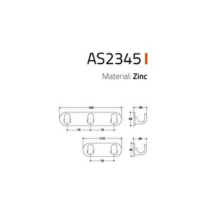 Duvara Monte Askılık 170 Mm Altın Rengi - Aas2345 0170 Gl-gl