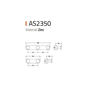 Duvara Monte Askılık 100 Mm Krom - Aas2350 0100 Cr-cr