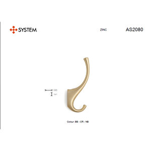 Askılık 20 Mm Mat Altın - Aas2080 0020 Bb