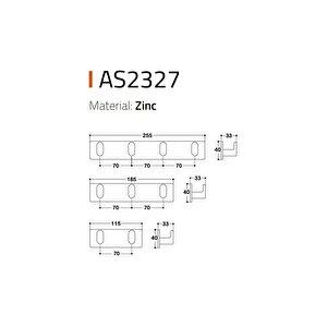 Güçlü Yapışkanlı Askılık 45 Mm Siyah - Aas2327 0045 Al6-al6