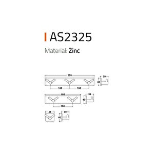 Güçlü Yapışkanlı Askılık 45 Mm Altın Rengi - Aas2325 0045 Gl-gl