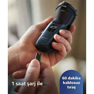 Philips 3000 Serisi Tıraş Makinesi S3144/00 Sinekkaydı Tıraş, Islak ve Kuru Kullanım, Hassas Düzeltici