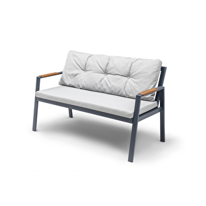 Efes Mini Alüminyum 2'li Bahçe Balkon Oturma Grubu Antrasit