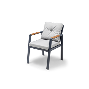 Efes Mini Alüminyum 2'li Bahçe Balkon Oturma Grubu Antrasit