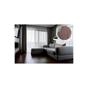 1x2 Pileli Ekru Renk Sedef Motifli Tül Perde 400x270 cm