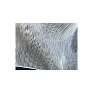 1x3 Sık Pileli Ekru Renk Modern Spor Görünümlü Dokuma Tül Perde 300x240 cm