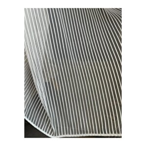 1x3 Sık Pileli Ekru Renk Modern 1.kalite Düz Çizgili Keten Tül Perde 350x250 cm