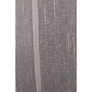1x2 Pileli Ekru Renk Natural Keten Tül Perde 450x270 cm