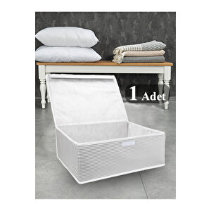 Çok Amaçlı Kutu Baza Boy Gri Çizgili 50x40x19 Cm Gri