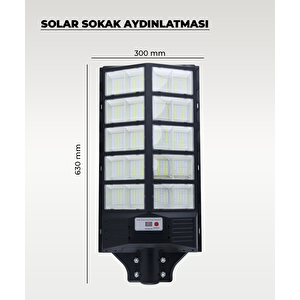 1200w Solar Sokak Aydınlatması 6500k Beyaz Işık