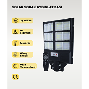 600w Solar Sokak Aydınlatması 6500k Beyaz Işık