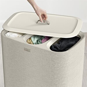 Tota 90 L Trio 3 Bölmeli Çamaşır Ayırma Sepeti Ekru