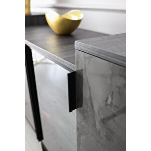 Asur Mdf Ledli̇ Aynali Konsol - Antrasi̇t
