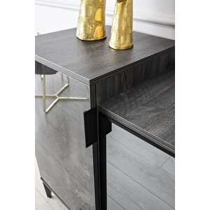 Asur Mdf Ledli̇ Aynali Konsol - Antrasi̇t