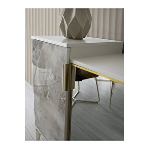 Pers Mdf Ledli̇ Aynali Konsol - Kum Beji̇