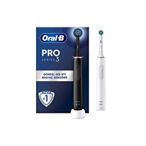 Oral-bpro 3 - 3900 - Siyah Beyaz 2'li Şarj Edilebilir Diş Fırçası Seti