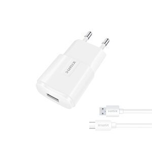 2.1a Usb-a Girişli Type-c Şarj Aleti Seti Beyaz S-21