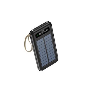 12000 Mah Güneş Enerjili Dahili Kablolu Led Göstergeli Powerbank Siyah Pb-43