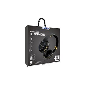 Wireless 5.0 Süper Bass Kulak Üstü Bluetooth Kulaklık Siyah Blt-26