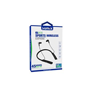Sunix Bluetooth 5.0 45 Saat Kullanım Süreli Boyun Askılı Bluetooth Kulaklık Siyah Blt-35