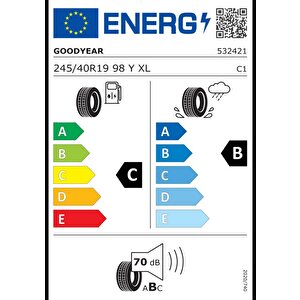 Goodyear 245/40 R19 98y Eagle F1 Asymmetric 3 Xl Rof * Moe Mb1  Oto Yaz Lastiği (üretim: 2024)