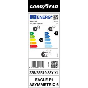 225/35r19 88y Eagle F1 Asy 6 Xl Fp Oto Yaz Lastiği (üretim: 2023)