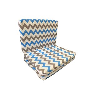 Katlanır Yatağı Sünger Yatak  Oyun Minderi 60x120-4 Cm (mavi-gri Zikzak)