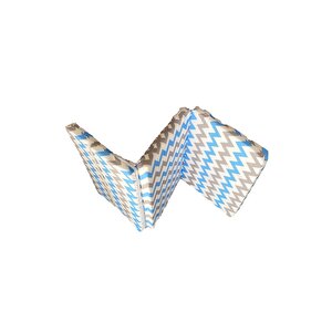 Katlanır Yatağı Sünger Yatak  Oyun Minderi 60x120-4 Cm (mavi-gri Zikzak)