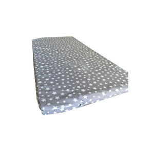 Bebek Yatağı 60x120x6 Cm Vip Oyun Parkı Sünger Yatak-gri̇ Yildiz