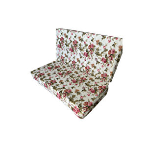 Çift Kişilik Sünger Yatak Katlanır Minder Yatak 120x195x8 Cm-i̇ngi̇li̇z Gülü-katlanır Yer Yatağı
