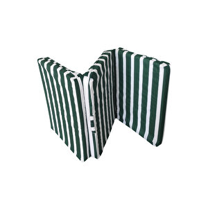 Katlanır Yer Yatağı Ve Tek Kişilik Sünger Katlanır Minder Yatak 70x180 Cm 6 Cm-yeşi̇l Beyaz